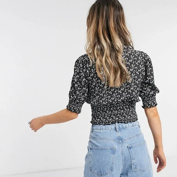 ASOS High Neck Floral Blouse - Picture 3 of 4